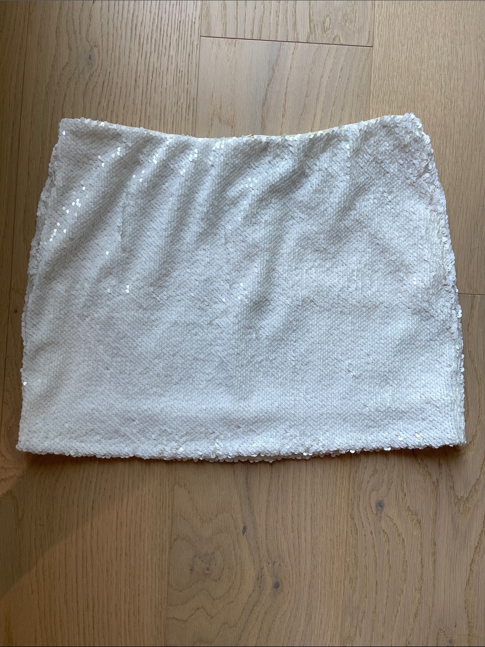 White Sequin Mini Skirt - Michael Costello
